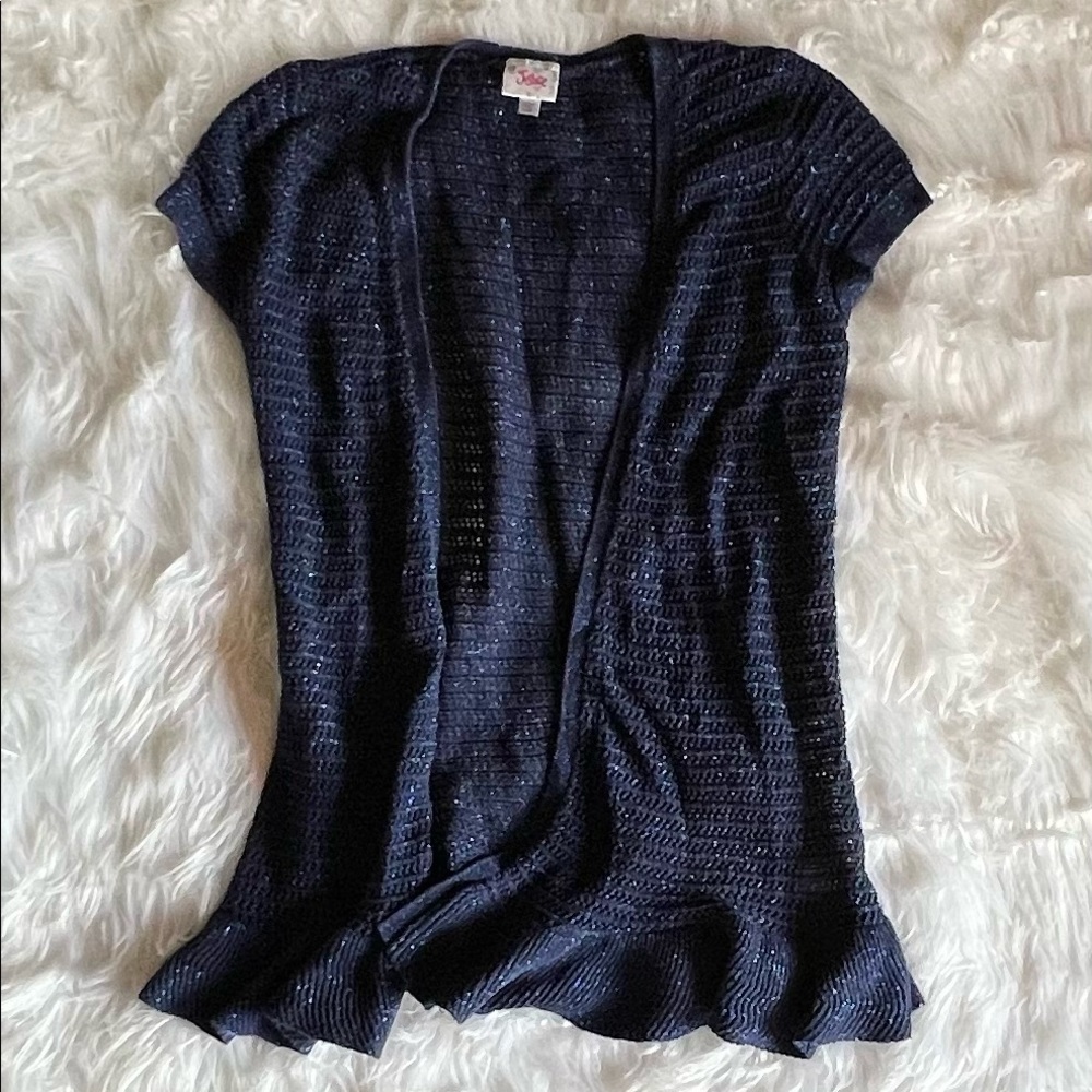 Justice Navy Blue Cardigan Short Sleeve